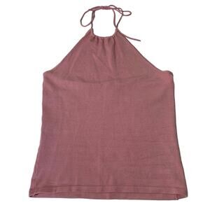 BANANA REPUBLIC Stretch Baby Pink Crop Halter Top XS